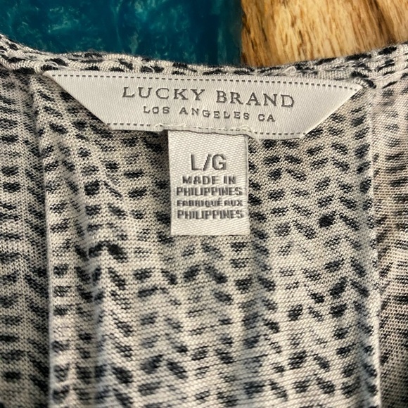 Lucky Brand Black and White Pleated Tank Top - Picture 6 of 10